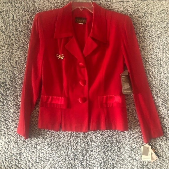Vintage New With Tag  Virgo Red Women’s Blazer Size6 Made in USA - Picture 1 of 8